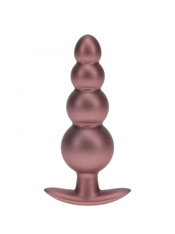 Ouch! Smooth Beaded Silicone Anal Plug Rose Gold - Passionzone Adult Store