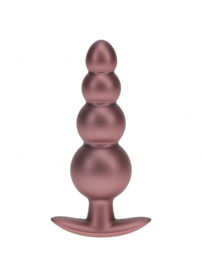 Ouch! Smooth Beaded Silicone Anal Plug Rose Gold - Passionzone Adult Store