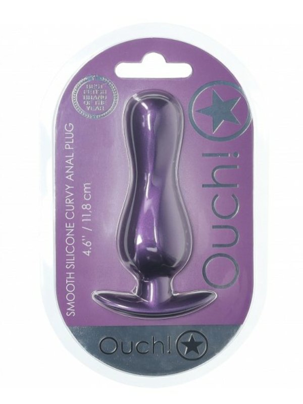 Ouch! Smooth Curvy Silicone Anal Plug Purple - Passionzone Adult Store