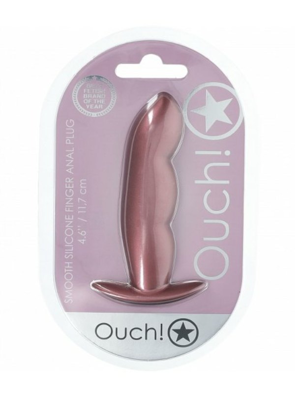 Ouch! Smooth Finger Silicone Anal Plug Rose Gold - Passionzone Adult Store