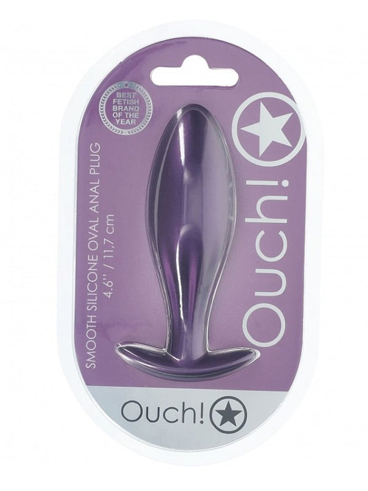 Ouch! Smooth Oval Silicone Anal Plug Purple - Passionzone Adult Store