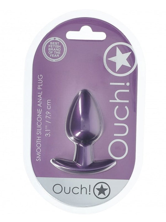 Ouch! Smooth Silicone Anal Plug Medium Purple - Passionzone Adult Store