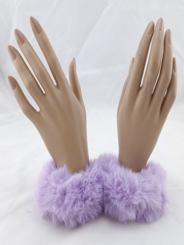 Poison Rose Fluffy Metal Hand Cuffs Lilac - Passionzone Adult Store