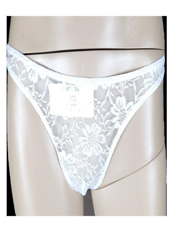 Poison Rose Men's Lace G String White - Passionzone Adult Store