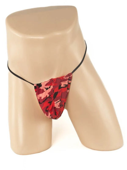 Poison Rose Mens Red Camo G-String Medium - Passionzone Adult Store