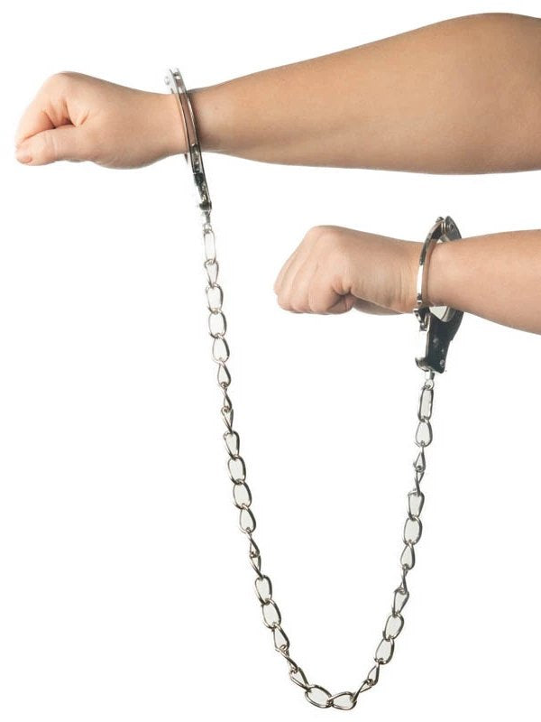 Poison Rose Metal Hand Cuffs 50cm Chain - Passionzone Adult Store