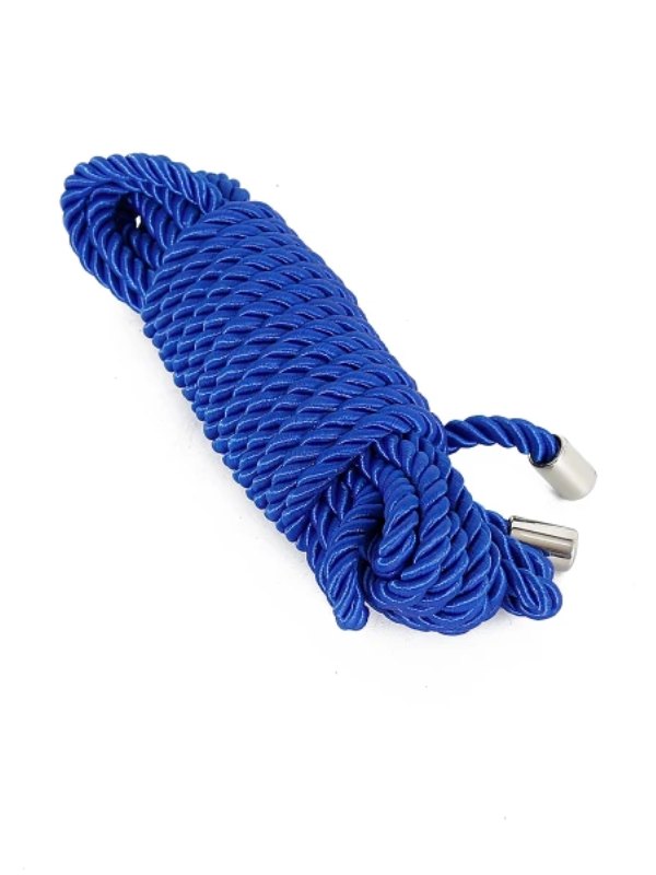 Poison Rose Satin 10 Metre Bondage Rope Blue - Passionzone Adult Store