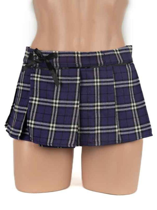 Poison Rose Schoolgirl Tartan Skirt S/M Purple - Passionzone Adult Store