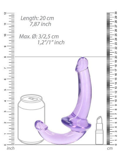 Real Rock Crystal Clear 6" Strapless Strap-On Purple - Passionzone Adult Store