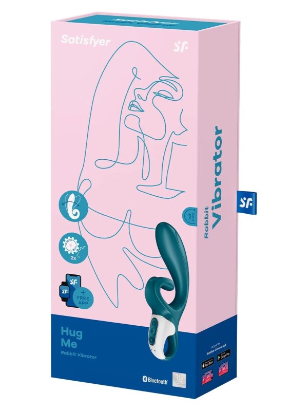 Satisfyer Hug Me Connect App Rabbit Blue-Grey - Passionzone Adult Store