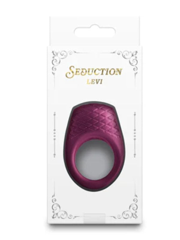 Seduction Levi Vibrating Cock Ring Metallic Burgundy - Passionzone Adult Store