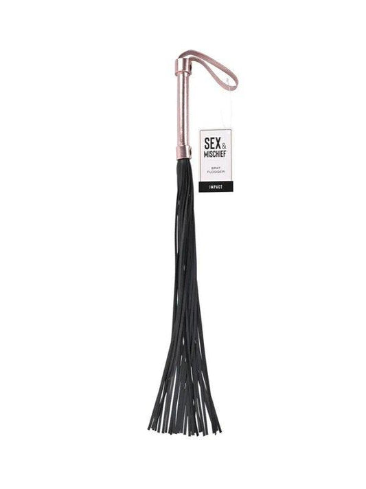 Sex & Mischief Brat Flogger Rose Gold/Black - Passionzone Adult Store