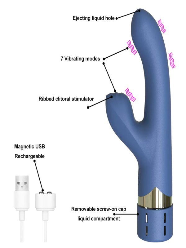 Squirting 7 Function Rabbit Purple - Passionzone Adult Store