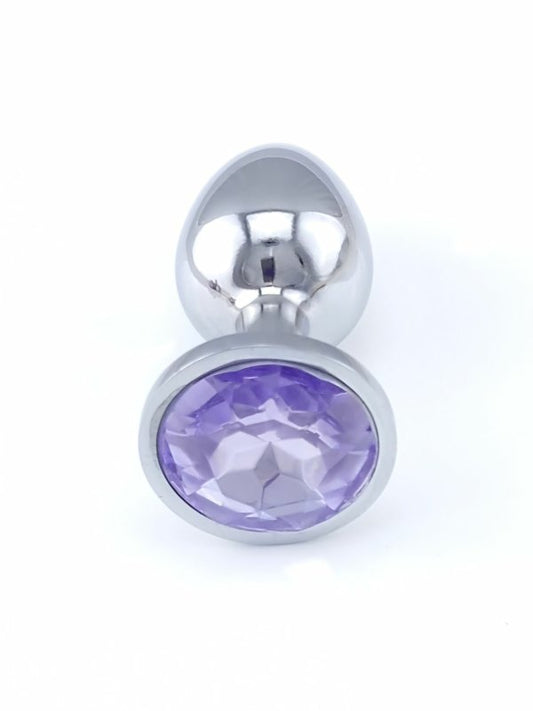 Steel Anal Plug Small Chrome/Purple - Passionzone Adult Store