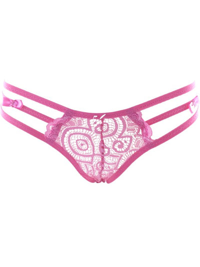 Poison Rose Floral Cotton G-String Hot Pink